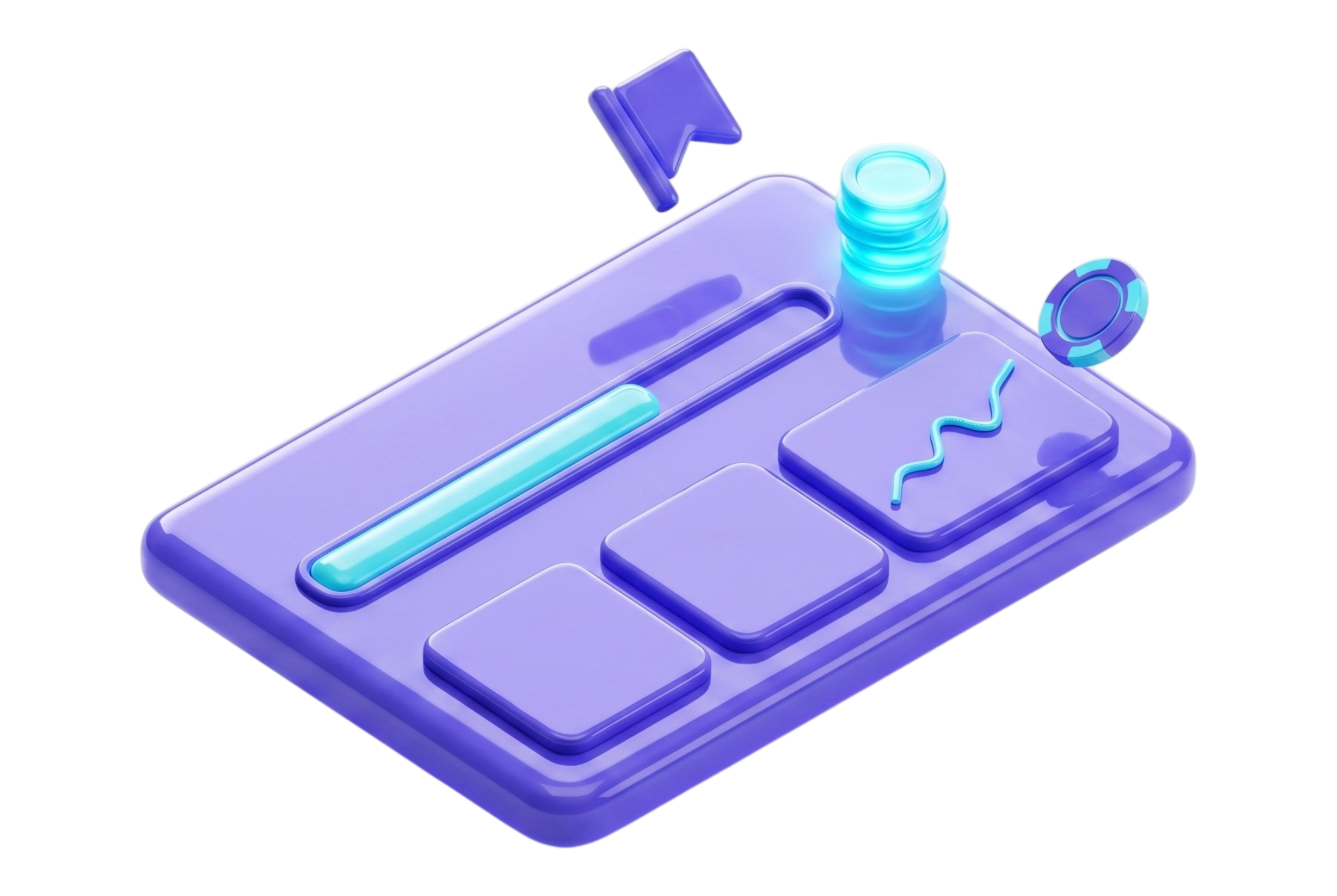 Casino Platform back-office dashboard 3D illustration