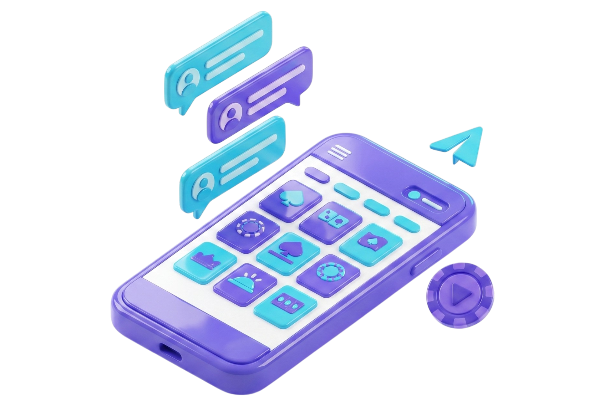 Telegram Casino mini-app 3D illustration